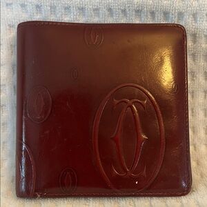 Cartier Bifold Wallet Happy Birthday Bordeaux Patent Leather